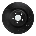 R1 15-23 Ford Mustang Front Right Drilled & Slotted Black Brake Rotor
