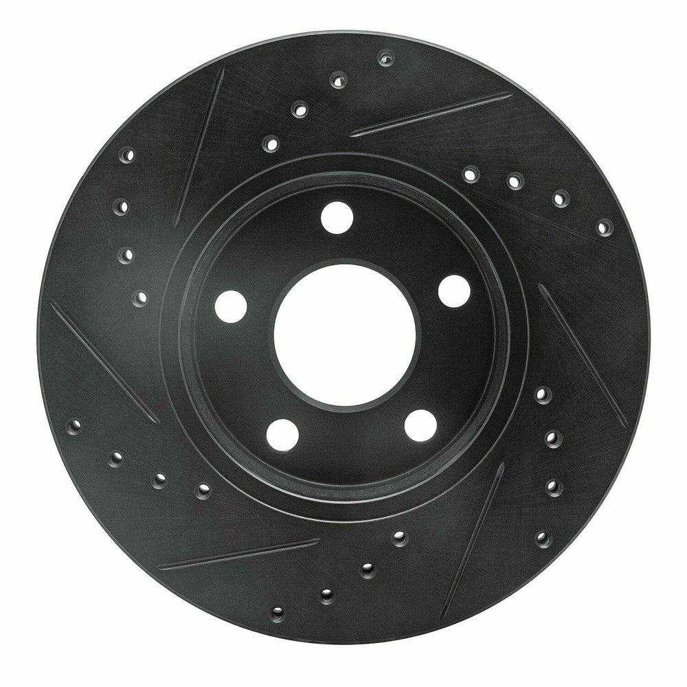 R1 04-08 Chevrolet Malibu Front Right Drilled & Slotted Black Brake Rotor