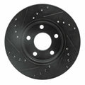 R1 04-08 Chevrolet Malibu Front Right Drilled & Slotted Black Brake Rotor