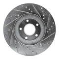 R1 03-05 Nissan Maxima Front Left Drilled & Slotted Black Brake Rotor