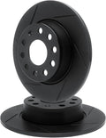 R1 Concepts Brake Rotor- Slotted - Black Fits Audi 200