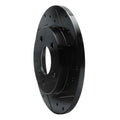 R1 04-16 Buick Allure Rear Right Drilled & Slotted Black Brake Rotor