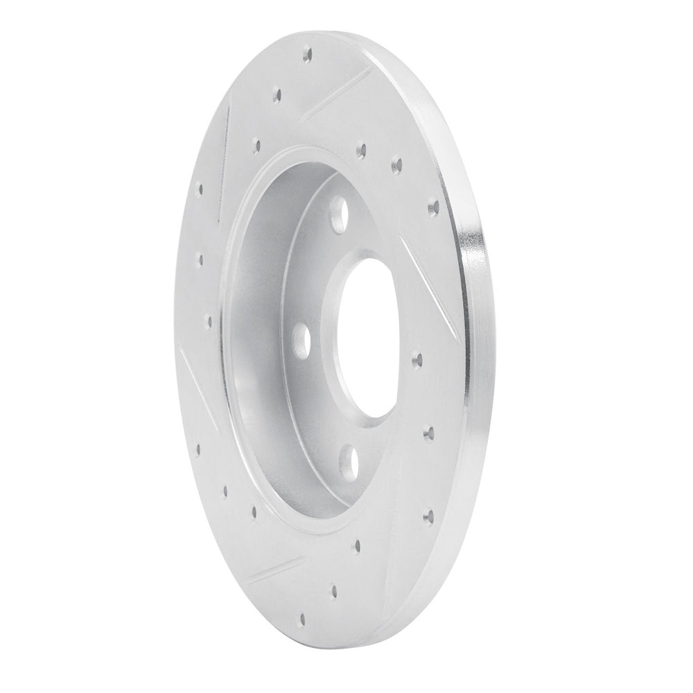R1 04-16 Buick Allure Rear Right Drilled & Slotted Black Brake Rotor
