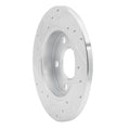 R1 04-16 Buick Allure Rear Right Drilled & Slotted Black Brake Rotor