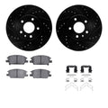 R1 16-20 Buick Regal Sportback Front Drill/Slot Black Rotors w/Ceramic Pads