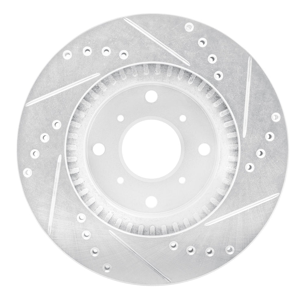 R1 Concepts Brake Rotor Drilled and Slotted Silver Fits Acura Legend