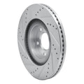 R1 Concepts Brake Rotor Drilled and Slotted Silver Fits Ford Edge