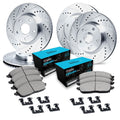 R1 E- Line Series Brake Rotor - D/S - Silver w/ Ceramic Pads Hdw Fits Mitsubishi Lancer