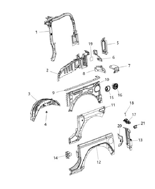 ~(20 lbs. 30X30X6)~ JL 2dr Rear Sport Bar - Drivers Side