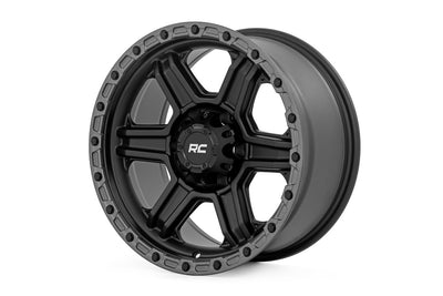 Rough Country 79 Series Wheel | One-Piece | Semi Gloss Black w/Bronze Ring | 17x8.5 | 6x5.5 | 0mm