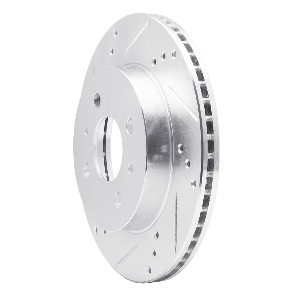 R1 91-02 Saturn SL1 Front Left Drilled & Slotted Black Brake Rotor