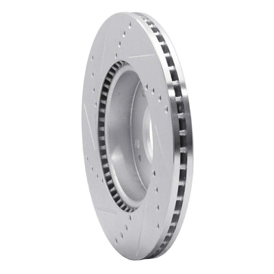 R1 Concepts Brake Rotor Drilled and Slotted Silver Fits Kia Soul
