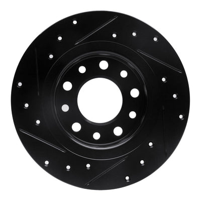 R1 13-16 Dodge Dart Rear Right Drilled & Slotted Black Brake Rotor
