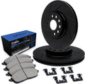 R1 Concepts Brake Rotors - Slotted - Black w/ Semi-Met Pads Hdw Fits Jeep Grand