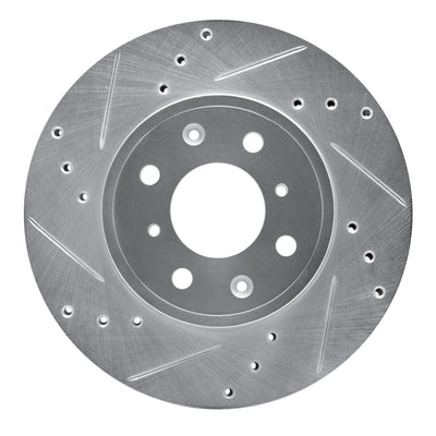 R1 15-20 Honda Fit (USA/Canada) Front Left Drilled & Slotted Black Brake Rotor