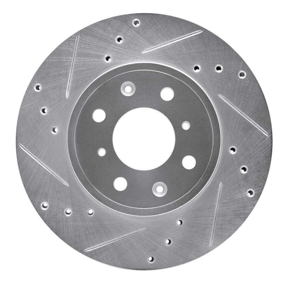 R1 15-20 Honda Fit (USA/Canada) Front Left Drilled & Slotted Black Brake Rotor