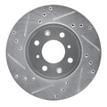 R1 15-20 Honda Fit (USA/Canada) Front Left Drilled & Slotted Black Brake Rotor