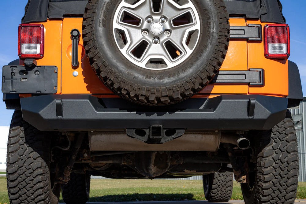 Crawltek 2007-2018 Jeep Wrangler JK Pyro Midwidth Rear Bumper - Black - JK20201
