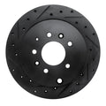 R1 07-12 Ford Edge Rear Left Drilled & Slotted Black Brake Rotor