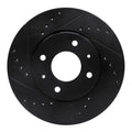 R1 00-04 Volvo S40 Front Left Drilled & Slotted Black Brake Rotor
