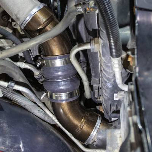 2006-2010 LBZ/LMM Duramax Top Outlet Billet Thermostat Housing and Upper Coolant Pipe Kit for DUAL CP3Bronze Chrome
