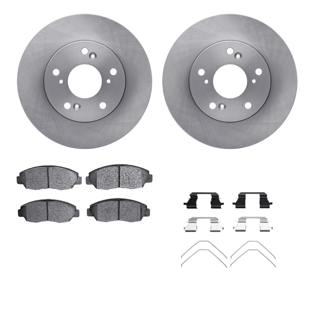 R1 Concepts E- Line Series Brake Rotor with Ceramic Brake Pads Hdw Fits Honda Civic