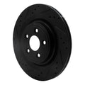 R1 06-15 Jaguar Super V8 Rear Left Drilled & Slotted Black Brake Rotor