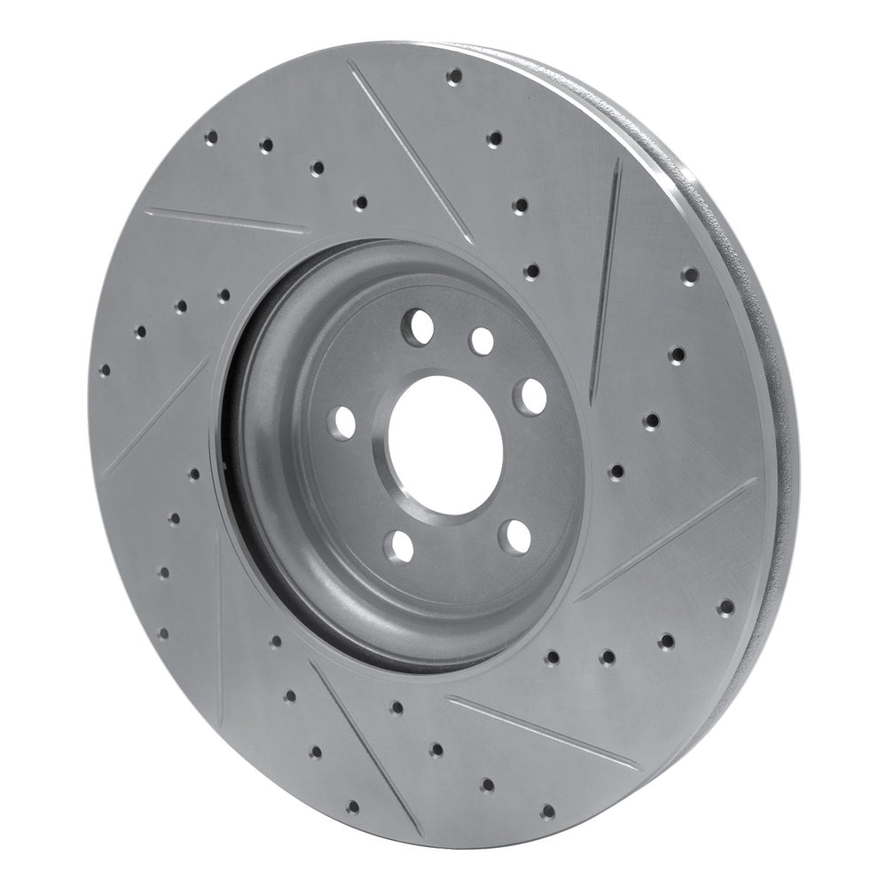 R1 Concepts Brake Rotor Drilled and Slotted Silver Fits Jaguar F-Pace