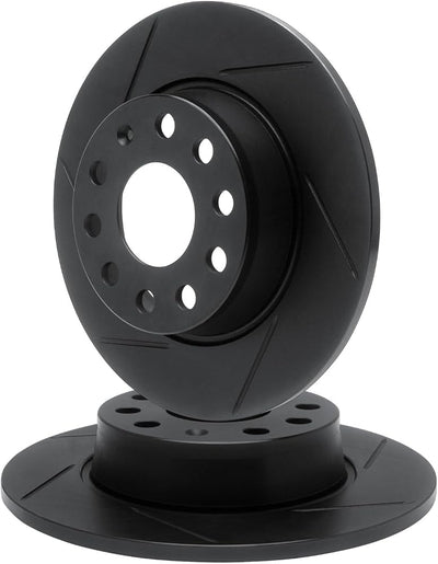 R1 Concepts Brake Rotor- Slotted - Black Fits Acura MDX