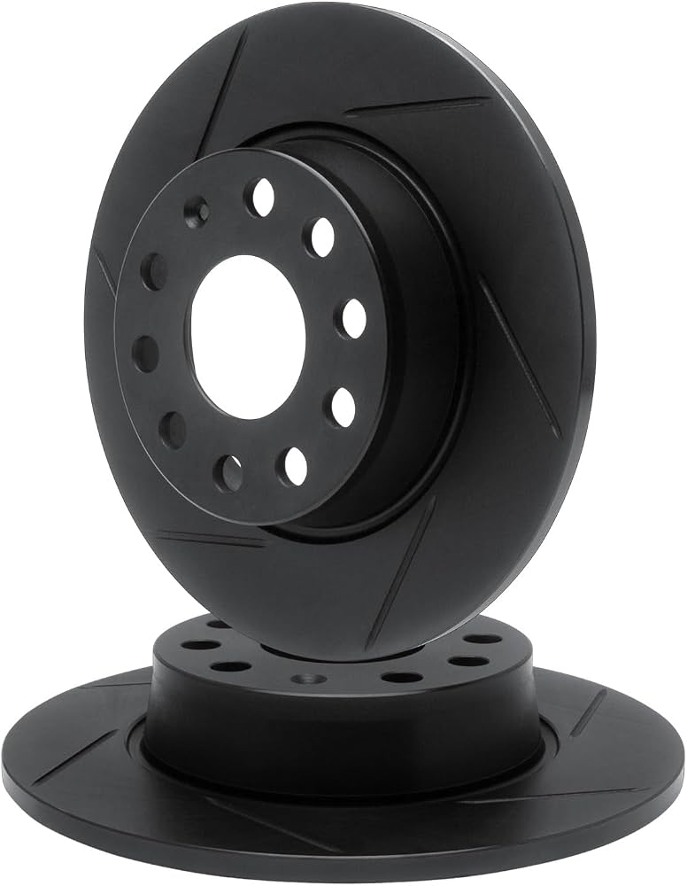 R1 Concepts Brake Rotor- Slotted - Black Fits Acura MDX