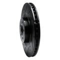 R1 15-23 Ford Mustang Front Left Drilled & Slotted Black Brake Rotor