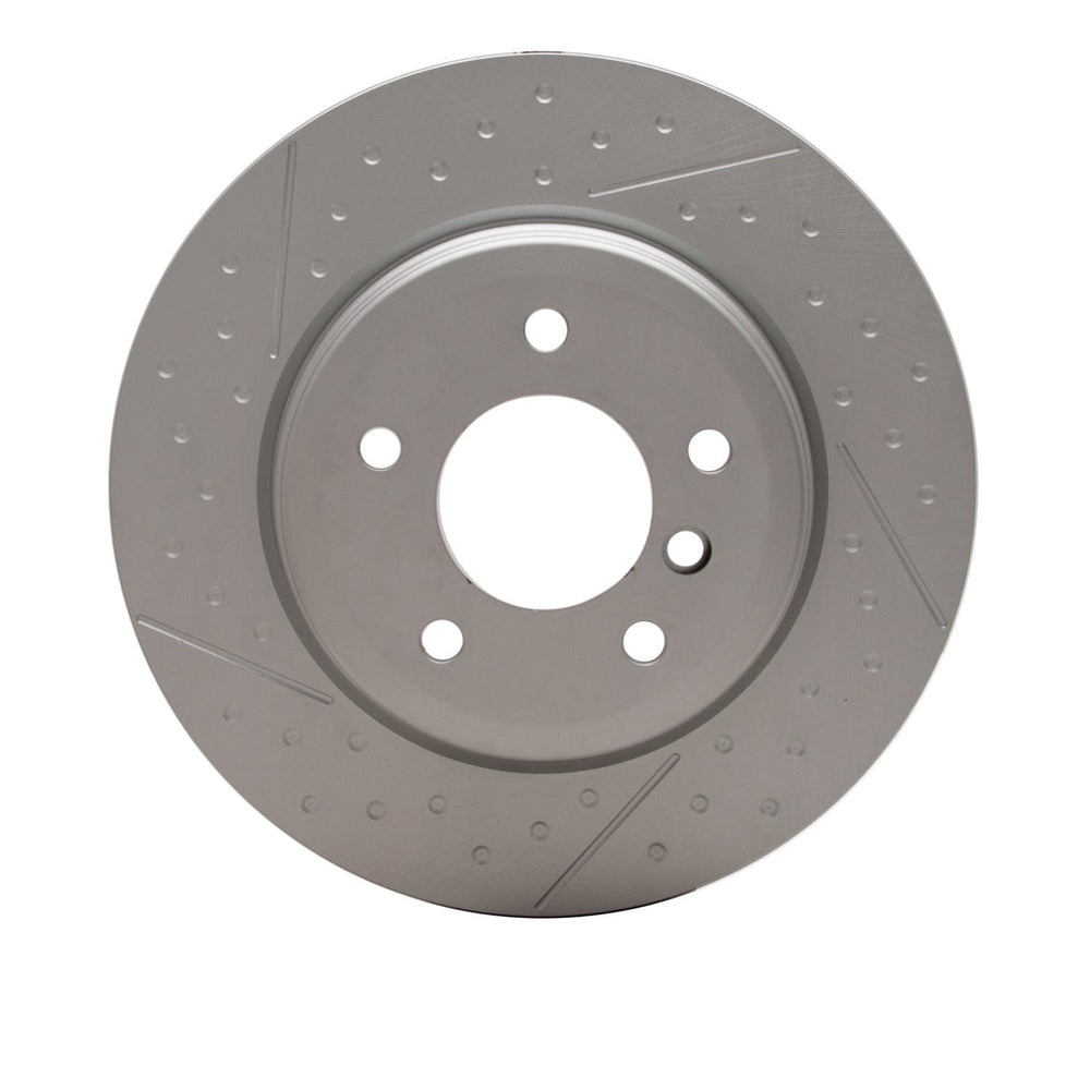R1 2006-2013 BMW 330I Rear GeoSPEC Coated Rotor - Dimpled and Slotted