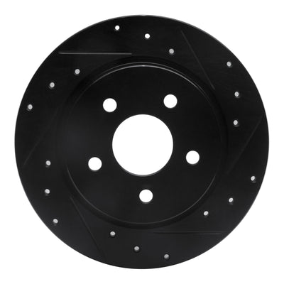 R1 2022-2026 Acura MDX Rear Right Drilled & Slotted Black Brake Rotor