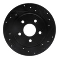 R1 2022-2026 Acura MDX Rear Right Drilled & Slotted Black Brake Rotor
