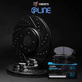 R1 E- Line Series Brake Rotor - D/S - Black w/ Ceramic Pads Hdw Fits Genesis G70