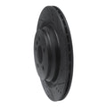 R1 13-19 Mercedes-Benz GLS450 Rear Right Drilled & Slotted Black Brake Rotor