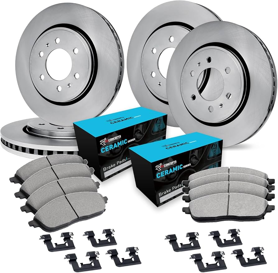 R1 Concepts E- Line Series Brake Rotor with Ceramic Brake Pads Hdw Fits Buick Rainier