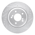 R1 Concepts Brake Rotor Drilled and Slotted Silver Fits BMW M3