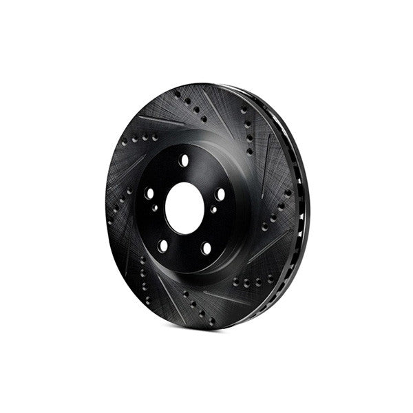 R1 2017-2025 Buick Enclave Front Right Drilled & Slotted Black Brake Rotor