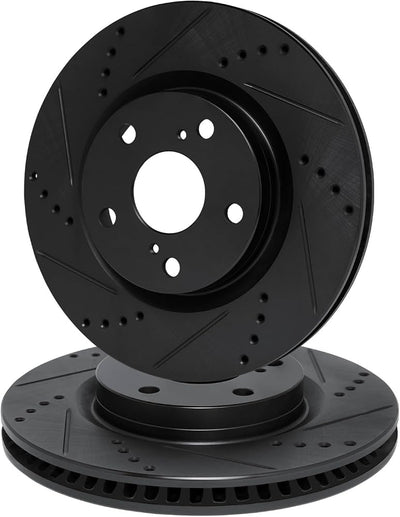 R1 Concepts Brake Rotor- D/S - Black Fits Audi 100