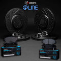 R1 E- Line Series Brake Rotor - D/S - Black w/ Ceramic Pads Hdw Fits Chevrolet Impala