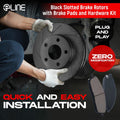 R1 Concepts Black Slotted Rotors with 5000 Oep Brake Pads Hdw Fits Ford Edge