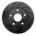 R1 92-01 Toyota Camry Front Left Drilled & Slotted Black Brake Rotor