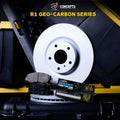 R1 11-13 BMW 135is Front & Rear Carbon Coated Brake Rotor Set w/Euro Ceramic Pads