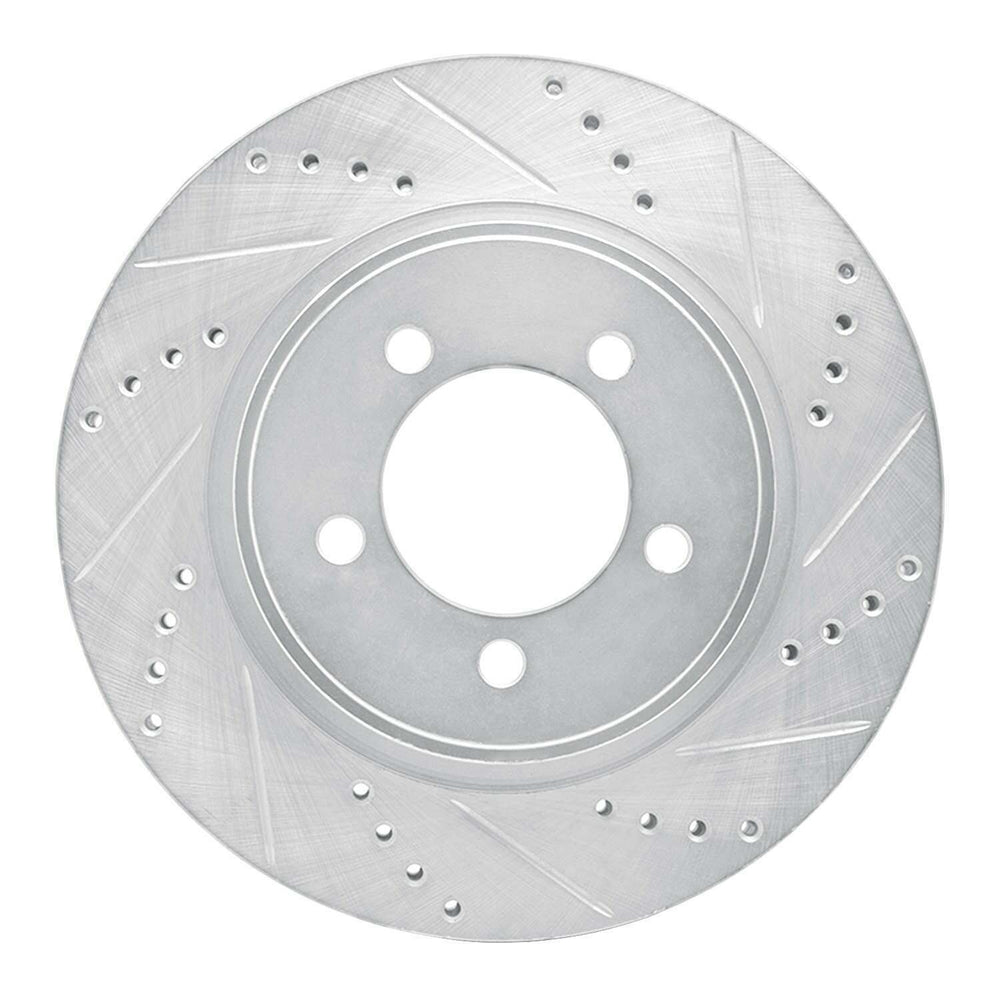 R1 06-10 Ford Explorer Sport Trac Front Right Drilled & Slotted Black Brake Rotor