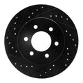 R1 97-02 Dodge Durango Front Left Drilled & Slotted Black Brake Rotor