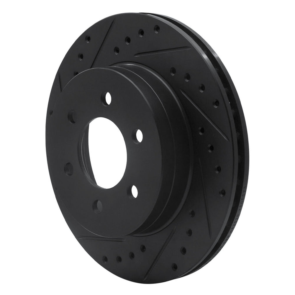 R1 97-02 Dodge Durango Front Left Drilled & Slotted Black Brake Rotor