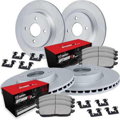 R1 Concepts Brake Rotors - Carbon Coated w/ Optimum Oe Pads Hdw Fits Acura CL