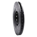 R1 09-15 Cadillac CTS Front Left Drilled & Slotted Black Brake Rotor
