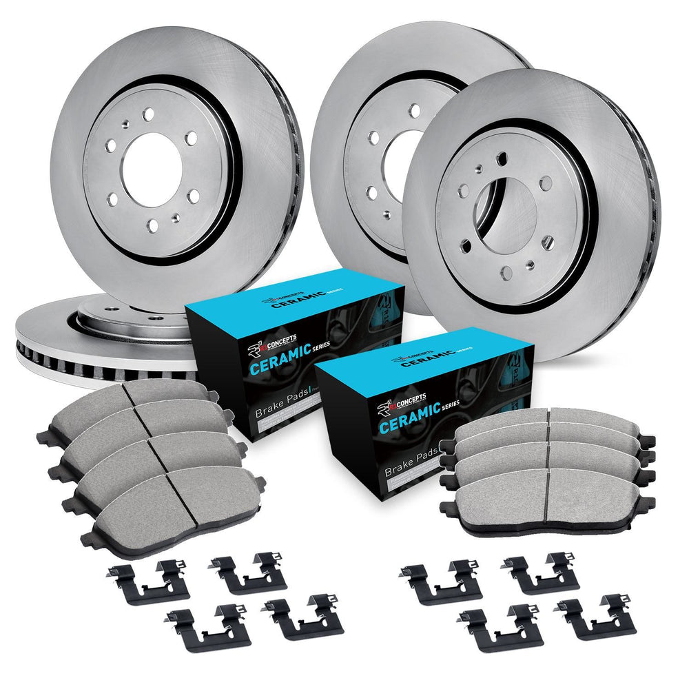 R1 Concepts E- Line Series Brake Rotor with Ceramic Brake Pads Hdw Fits Cadillac Escalade